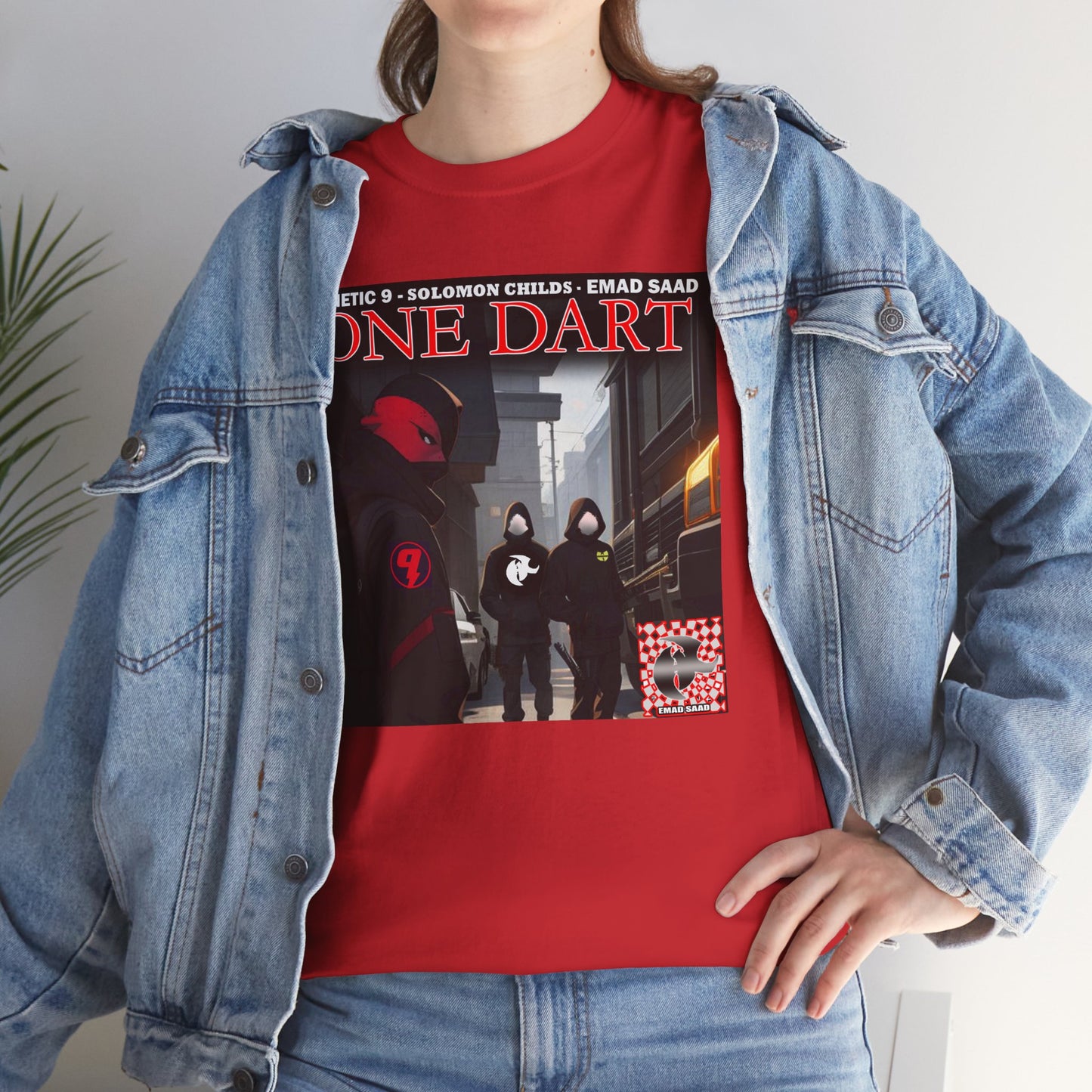 Streetwear Graphic Tee - 'ONE DART' Urban Style Unisex Heavy Cotton T-Shirt