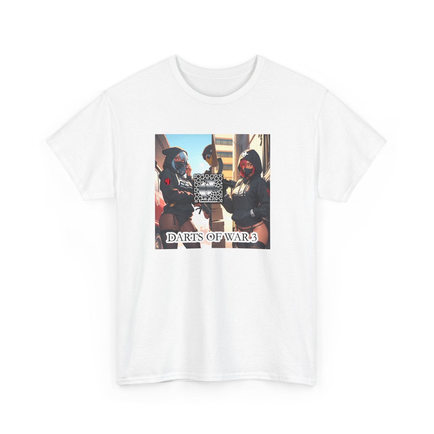 Darts of War Unisex Heavy Cotton Tee - Casual Streetwear Graphic T-Shirt