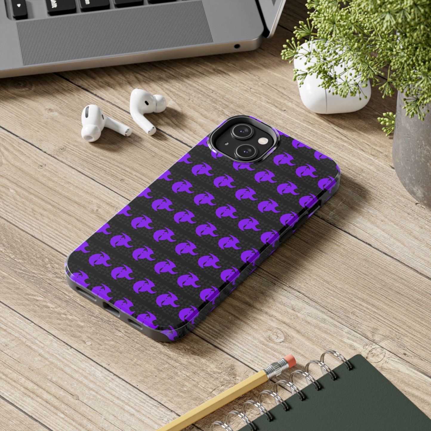 HK Logo Bold Purple Graphic Tough Phone Cases - Durable Protection for Every Style