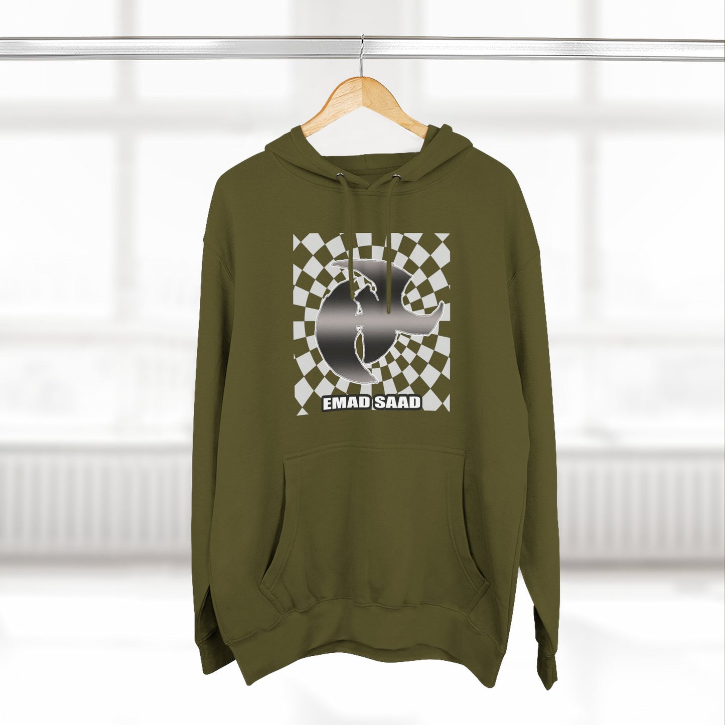 Emad Saad HK Checkerboard Skate Hoodie Graphic Pullover