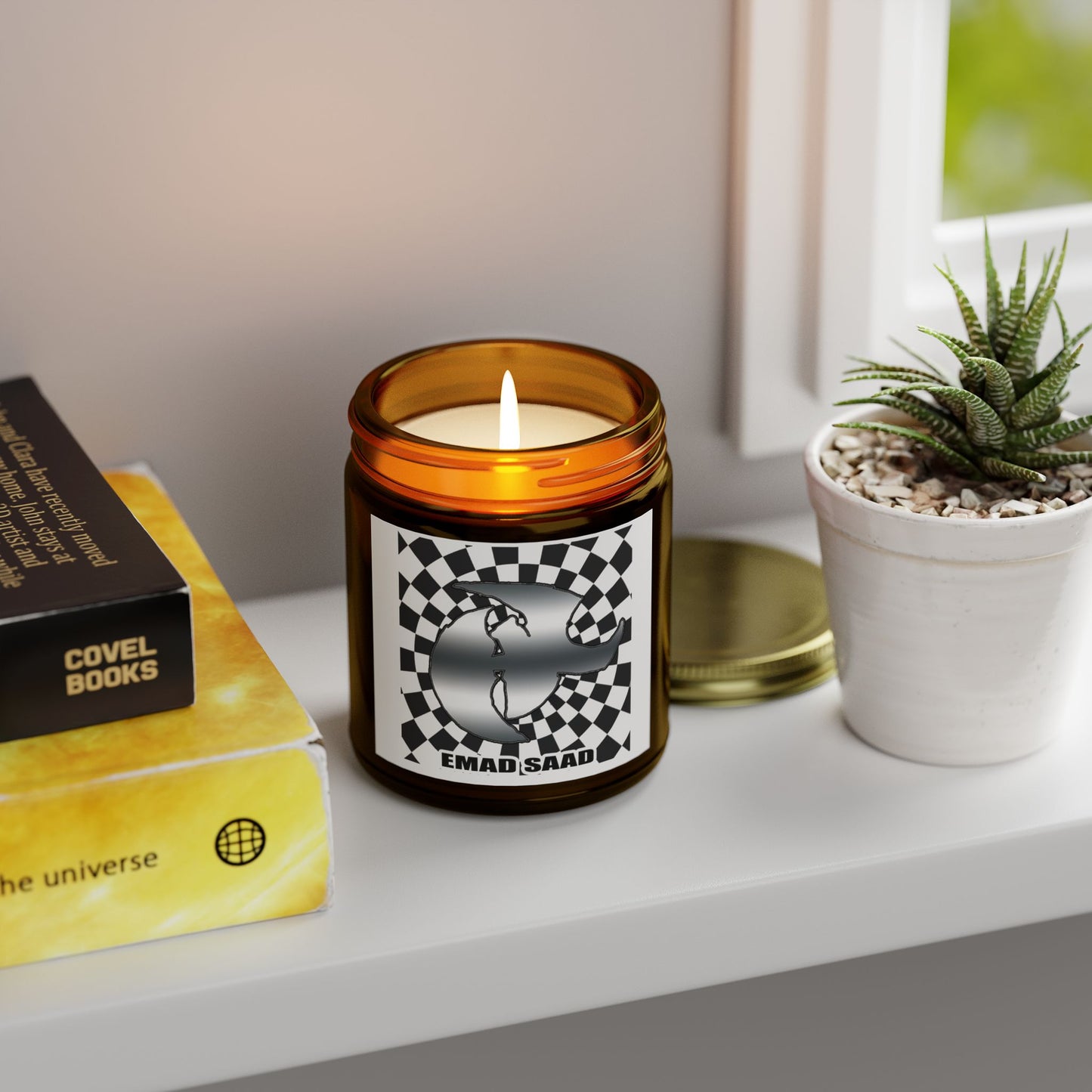Emad Saad Scented Candle – Coconut Apricot Wax (4oz & 9oz) – Relaxing Home Fragrance